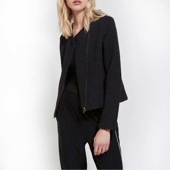 NWT Lyssé Devoe Quilted Tailored Moto Jacket Heather Black Large - Picture 2 of 16